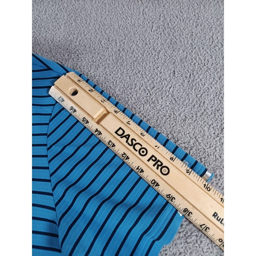 Adidas Climachill Golf Polo Shirt XL Blue‎ Striped Performance Short Sleeve